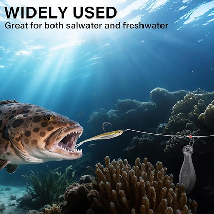 Dr.Fish Bank Sinkers Lead Fishing Weights, 1-32oz/2LB, Freshwater Catfishing Weights River Channel Surf Fishing Saltwater