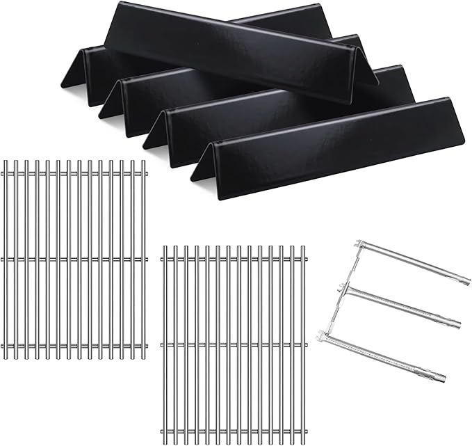 7639 17.4 Inches Grid Grates 7636 Flavorizer Bar with 69787 Burner for Weber Replacement for Spirit 300 Series,for Spirit E-310, E-330, E-320, S-310/320/330Cooking Gas Grills