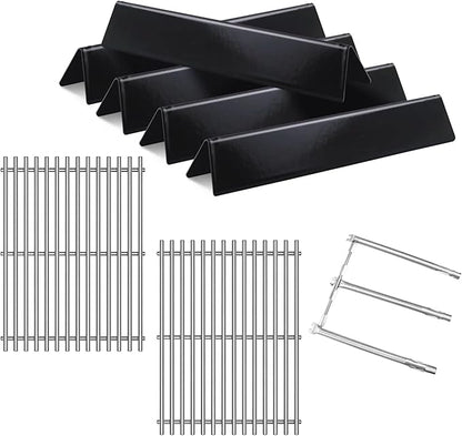 7639 17.4 Inches Grid Grates 7636 Flavorizer Bar with 69787 Burner for Weber Replacement for Spirit 300 Series,for Spirit E-310, E-330, E-320, S-310/320/330Cooking Gas Grills
