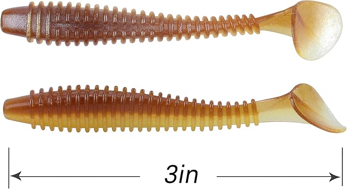 RUNCL Swimbaits Paddle 10/20/30/40PCS, 5/4/3/2 Inchs Paddle Tail, Soft Lure for Trout Crappie Bass, Durable Plastic Bait Swimmer for Saltwater/Freshwater, Fishing Lover's Gift