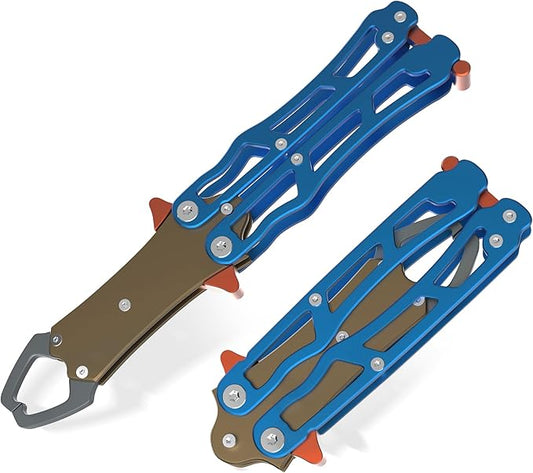 Fish Gripper for Fishing - Saltwater Fish Grabber Tool, Lightweight Aluminium Stowaway Fish Holder for Caught Fish Lip Grips Gift for Angler