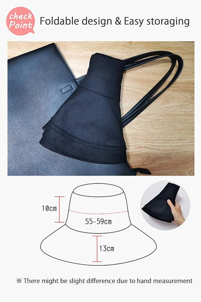 Wide Brim Bucket Hat - UPF50+ Protection Travel Beach Sun Hat with Semi-Rigid Adjustable Foldable Brim