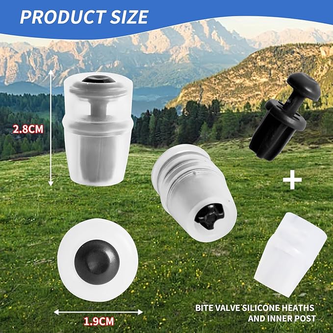 Bite Valve Replacement Mouthpiece Fit for Hydration Pack Bladder Water Backpack and Most Brands(4-Pack), with Shutoff Valve and Tube O-Ring