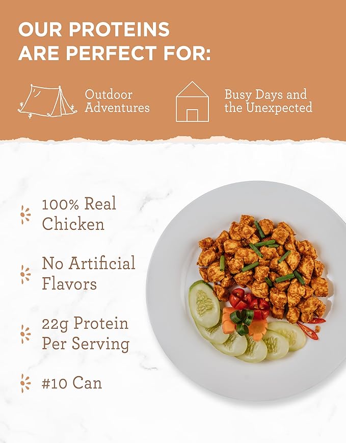 Simple Kitchen Freeze Dried Diced Chicken – 16 Servings for Family Meal Prep, Gluten Free & Dehydrated Survival Just Add Water Canned Food, for Camping Meals, Backpacking & Hiking, #10 Can Package