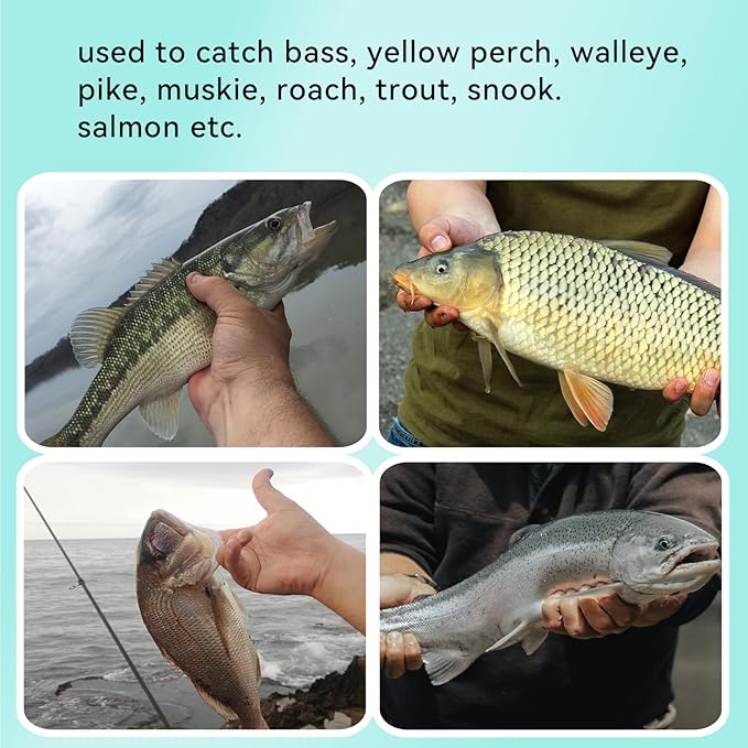 Fishing Lures with Spinner Baits Blades for Topwater, Swimbait for Trout and Bass Slow Sinking, 5pcs Fishing Hard Baits