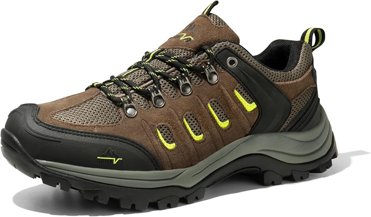 NORTIV 8 Men's Waterproof Hiking Shoes Leather Low-Top Hiking Shoes for Outdoor Trailing Trekking Camping Walking Quest