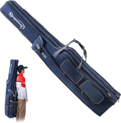 Sougayilang Fishing Rod Case Organizer Pole Storage Bag Fishing Rod and Reel Carrier Organizer for Travel