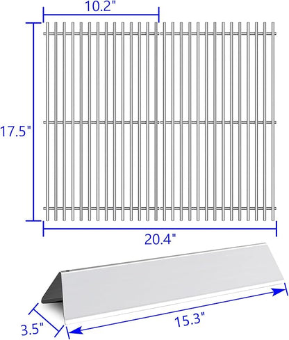 17.5” Grill Grates Replacement for 7637 7635 Weber Spirit I Spirit II E-210, S-210, E-220, S-220 With Front-Mounted Control Panels,Flavorizer Bars Cooking Grid Parts 2 Burners Spirit 200 Series
