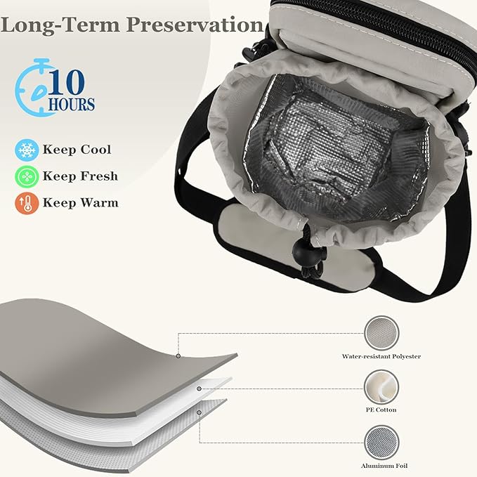 Water Bottle Holder with Strap, 32/40oz Insulation Water Bottle Carrier Bag with Phone Pocket, Water Bottle Sling Bag Crossbody Water Bottle Holder for Hiking Walking