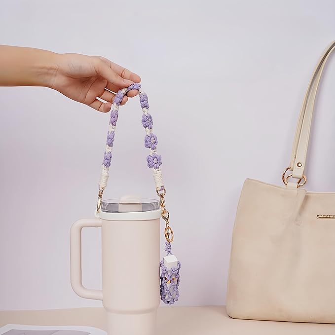 Outman Cup Accessories Set Water Bottle Holder Sling,Siliocne Straw Cover,Lipstick Holder Fits Most 16-40oz Water Bottles Compatible with Stanley Cup