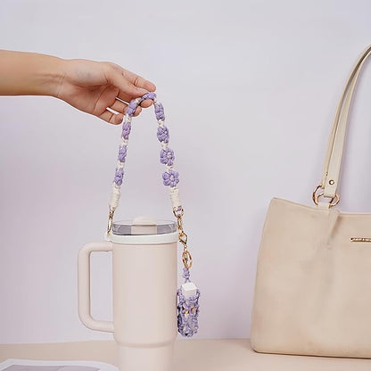 Outman Cup Accessories Set Water Bottle Holder Sling,Siliocne Straw Cover,Lipstick Holder Fits Most 16-40oz Water Bottles Compatible with Stanley Cup