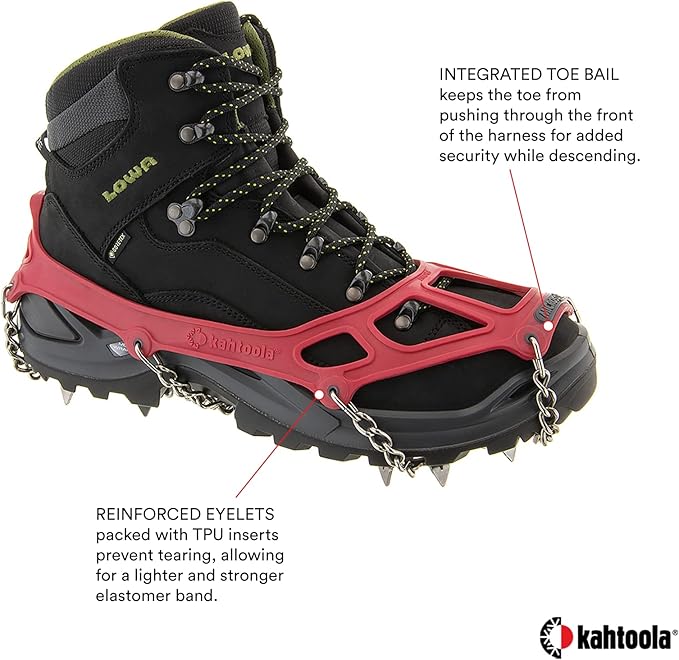 Kahtoola MICROspikes Footwear Traction for Winter Trail Hiking & Ice Mountaineering