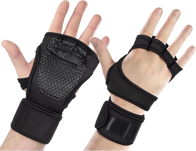 Gym Gloves for Men Women, Padded Weightlifting Wrist Wrap Workout Exercise Glove