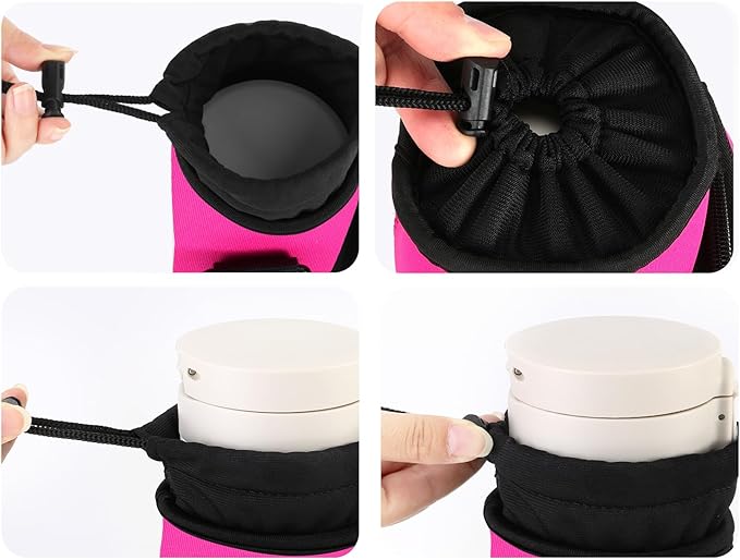 Nuovoware Water Bottle Carrier Bag,25oz/40oz/64oz Bottle Pouch Holder,Adjustable Shoulder Hand Strap 2 Pocket Sling Neoprene Sleeve Sports Accessories for Hiking Travelling Camping