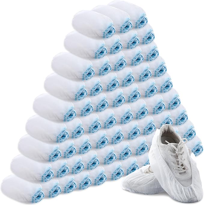 600 Packs Disposable Boot Shoe Covers Non Slip Thick Extra Booties for Shoes Covers Durable for Men Women (White)