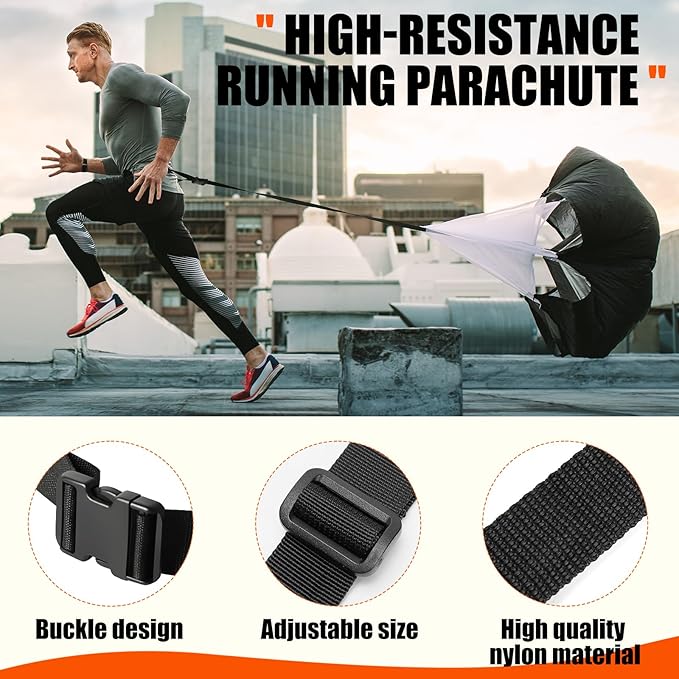 Agility Speed Training Equipment Set, Football Practise Set with 20ft Agility Ladder, 12 Cones, 4 Adjustable Hurdles, Jump Rope, Parachute, for Basketball, Soccer, Football, Kids, Youth, Adults