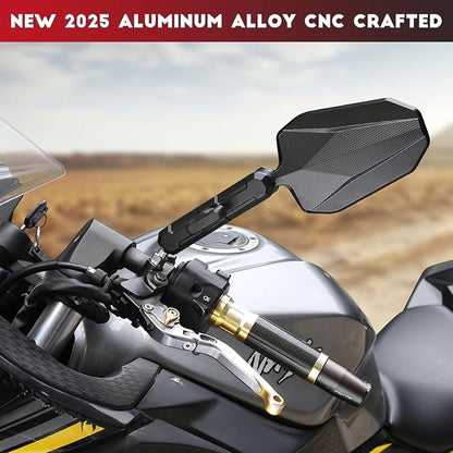 Aluminum Alloy CNC Adventure Bike Mirrors M10*1.25,Motorcycle Mirror Fits RAM B Balls and 7/8"Handlebar,Compatible with KTM 1290 Super Adv,Honda Grom,Kawasaki KLR,Yamaha XT,Suzuki DR & More