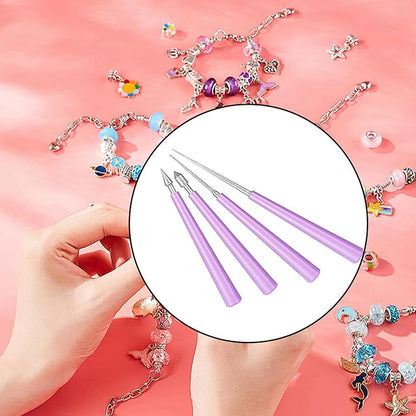 4 PCS Bead Reamer Tool for Jewelry Making - Diamond Tipped Set, Craft Beading Hole Enlarger, Burr Remover, Bead Expander for Glass, Plastic, Metal, Wood, DIY Jewelry Crafting