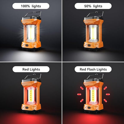 AlpsWolf Camping Lantern Rechargeable, 1000LM 4 Light Modes Camping Light 4000mAh Rechargeable Lantern for Power Outages Portable Camp Lantern with Memory Function, Orange, 1 Pack