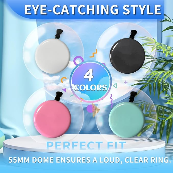 TCBIERO 95dB Bike Bell for Cruisers | 4 Colors (Black/White/Water Green/Pink) | Rust-Proof All-Ages Design | Loud Ring Ring Sound Alarm