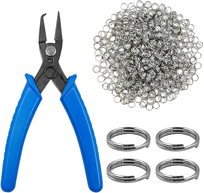 Jewelry Pliers and Split Jump Rings Kit lyfLux 500 PCS 6 mm Metal Split Jump Rings Double Loops with Jump Ring Opening Pliers for Jewelry Beading Repair Making Supplies