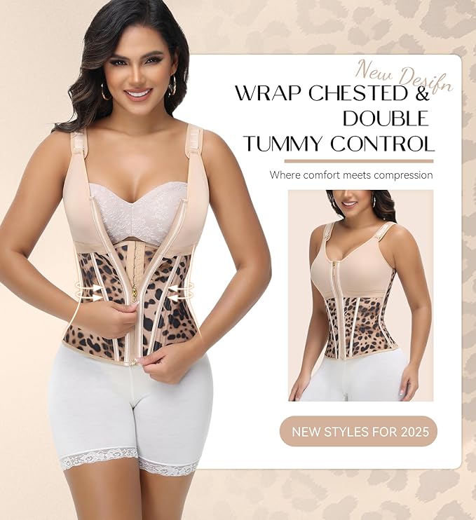 SHAPSHE Waist Trainer Corset for Women Tummy Control Sport Workout Body Shaper Vest for Women Postpartum Gym Zipper and Hooks