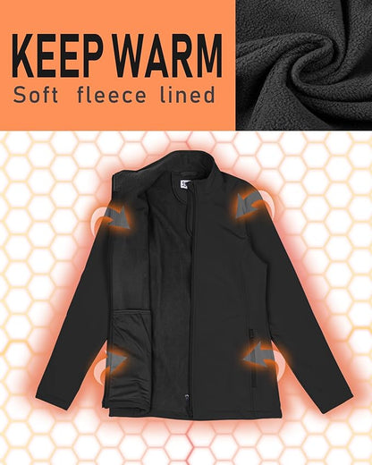 33,000ft Women's Lightweight Softshell Jacket Fleece Lined Windbreaker Waterproof Warm Jacket for Running Golf Hiking