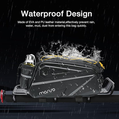MOSISO Bike Rack Bag, Waterproof Bike Rear Rack Handbag Bicycle Trunk Bag, 14L EVA Mountain Bicycle Rear Seat Storage Saddle Pouch Cycling Luggage Pouch with Shoulder Strap, Yellow