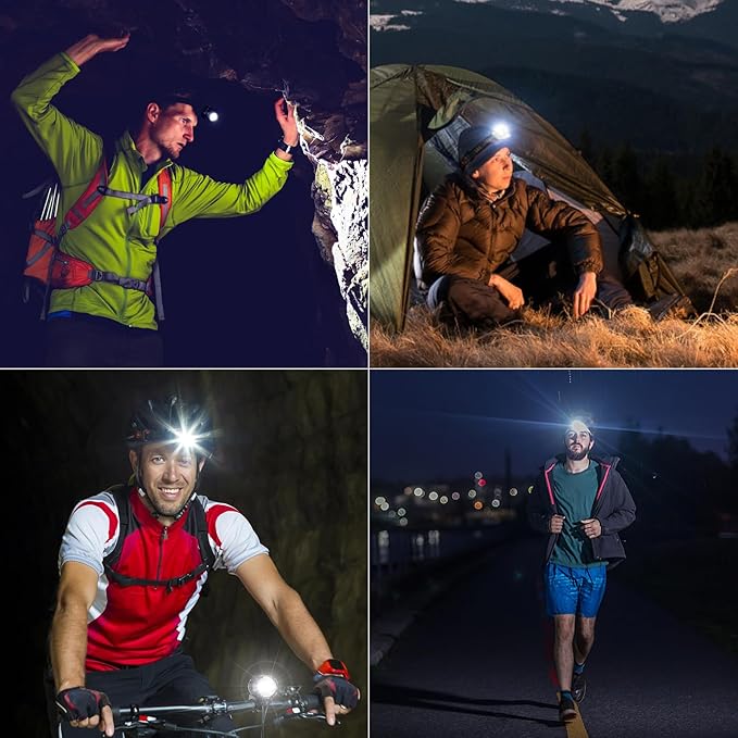 azamine Rechargeable Headlamp Super Bright 99000 Lumens, LED Head Lamp with 3 Modes, 90° Adjustable Head Lights for Forehead, IPX6 Waterproof HeadLamps for Adults Camping Hunting Hiking