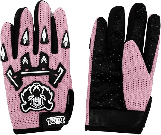 SLMOTO Dot Youth Kids Helmet Motocross Offroad Street Helmet Motorcycle Helmet Dirt Bike Motocross ATV Pink Butterfly Design Helmet+Goggles+Gloves