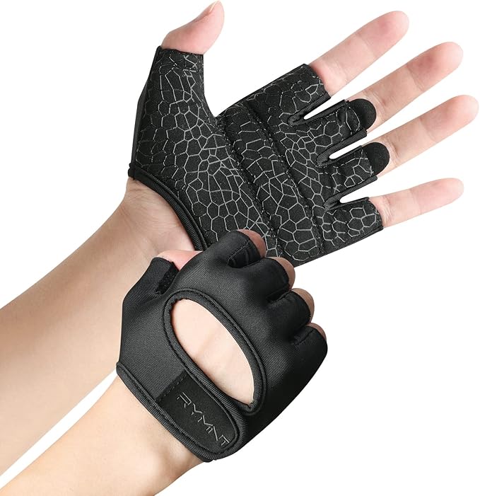 Minimal Weight Lifting Gloves,Short Micro Workout Gloves Grip Pads with Full Palm Protection & Extra Grip for Men Women Weightlifting,Gym,Exercise Training