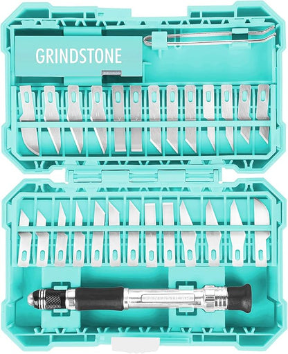 FantastiCAR 29pcs Craft Knife, Precision Cutter Hobby Knife Blades Set for Art Work, Scrapbooking, Stencil, Architecture Modeling, Wood Leather Working (Aqua Blue)