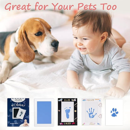 Inkless Baby Hand and Footprint Kit,Clean Touch Ink Pad for Baby Footprint Kit,No Mess Dog Paw Print Kit,DIY Footprint Ink for Baby Keepsake Gifts for Boys and Girls
