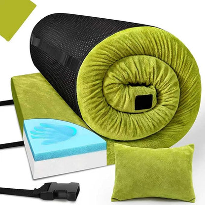 Sleeping Pad,3-inch Thick Memory Foam Camping Mattress,Portable Roll-Up Mat for Car/Tent/Floor/Cot/Travel,Comfortable Pad for Guests Sleepover