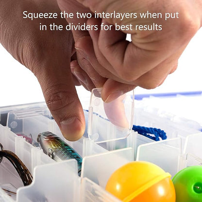 BASSDASH 3600 3670 3700 Tackle Storage Waterproof Utility Tackle Boxes Fishing Lure Tray with Adjustable dividers