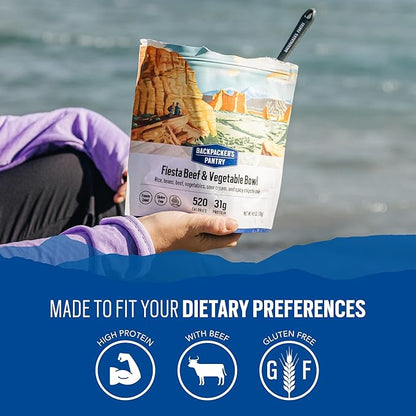 Backpacker's Pantry Fiesta Beef and Vegetable Bowl | Freeze Dried Backpacking & Camping Food, 1 Count