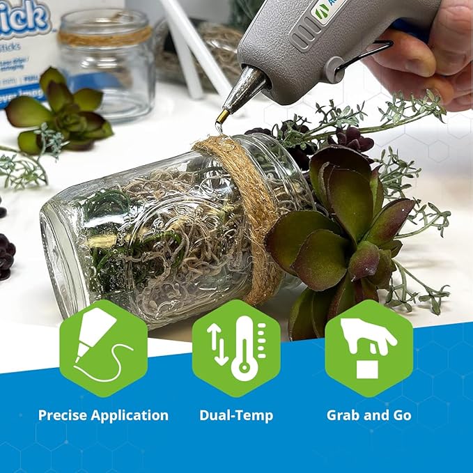 AdTech 0453 2-Temp Dual Temperature Hot Glue Gun Full Size, Light Gray (Pack of 12)