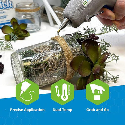 AdTech 0453 2-Temp Dual Temperature Hot Glue Gun Full Size, Light Gray