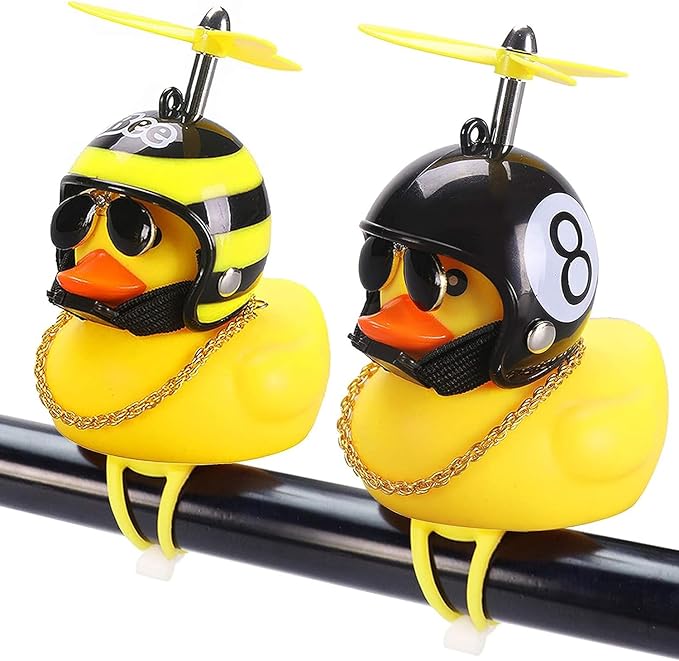 Lovely Yellow Duck Bike Bell, Kids Bike Horn, Rubber Yellow Duck Bicycle Accessories with LED Light - for Kids Toddler Children Adults Sport Outdoor