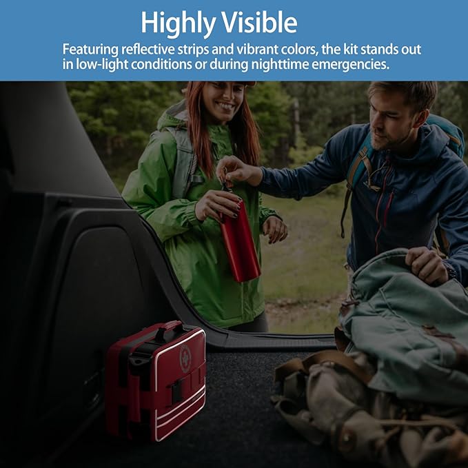 Comprehensive First Aid Kit for Home, Premium Emergency Trauma Kits with Shoulder Strap for Car Camping Gear, Waterproof Survival Kit, Home Essentials, Outdoor Emergency Medical Supplies -324 Piece