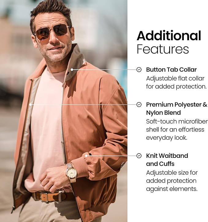 Weatherproof Men's Golf Jacket - Lightweight Windbreaker, Water-Resistant Microfiber Shell, Perfect for Golf & Casual Wear