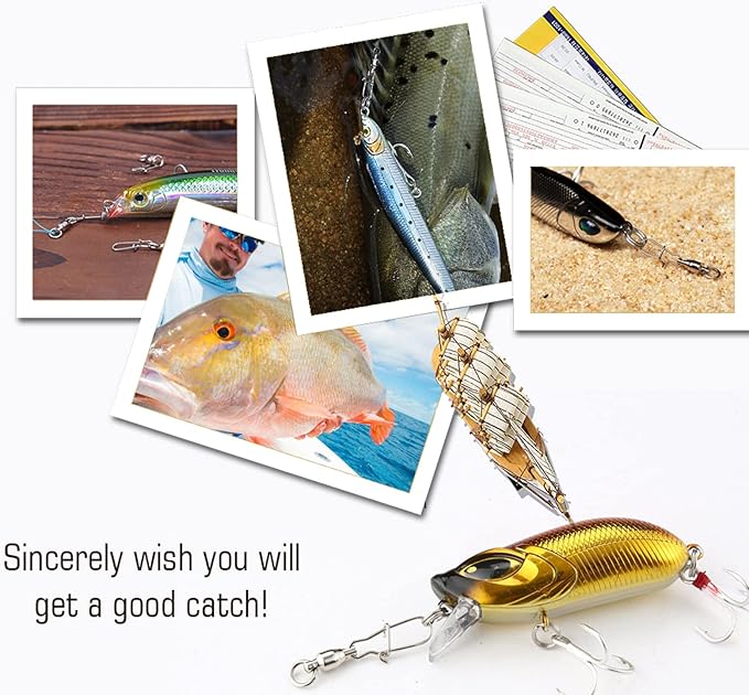AMYSPORTS Duo Lock Snap Fishing Swivels Stainless Barrel Swivels Fishing Lure Snap Swivels Ball Bearing Swivels Fishing Tackle for Saltwater Fishing Freshwater Fishing