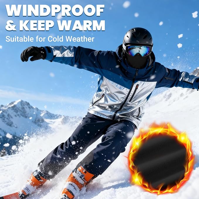 Fivali Winter Neck Warmer Gaiter: 4 Pack Windproof Face Cover Cold Weather Protection for Men Women Fleece Scarf for Skiing