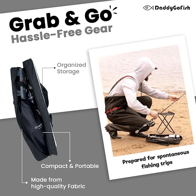 DaddyGoFish Kids Fishing Pole - Rod Reel Combo Tackle Box Starter Set - First Year Small Gear Kit for Boys Girls Toddler Youth Age Beginner Little Children