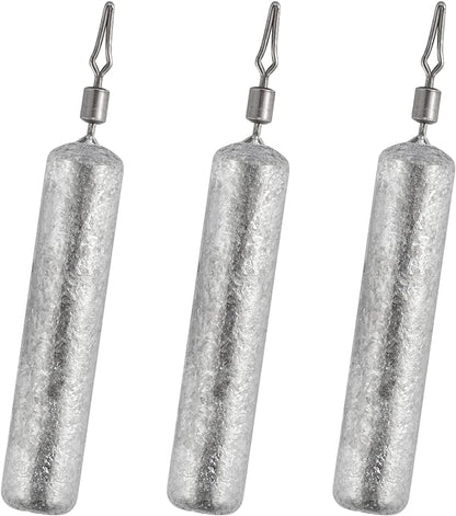 Dr.Fish 50 Pack Fishing Drop Shot Weights Lead Fishing Weights Pencil Skinny Sinkers with Barrel Swivels for Freshwater Bass Fishing
