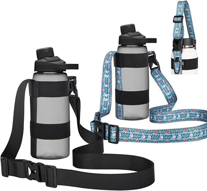 HEYSKAY Water Bottle Holder With Handle and Adjustable Shoulder Strap, Sling With Carabiner for 12oz-40oz Hydro Flask, Sports, Gym, Hiking, Camping, Walking