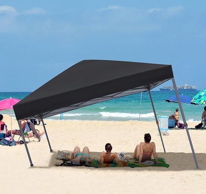 ABCCANOPY Pop Up Canopy - 10x10 Outdoor Patio Portable Canopy Tent Heavy Duty for Backyard and Deck with 4 Sandbags(Dark Black, 10x10)