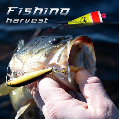 Fishing Floats Rigs Popping Corks for Saltwater Rattle Weighted Bobbers Fishing Tackle (4pcs, 2/3/4/5 in, Green/Yellow/Orange)