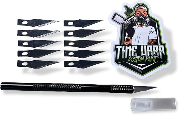 LiME LiNE #11 Exacto Precision Knife for Custom Painting, Airbrush Stencil Making, 10 Replacement Blades Free TiME WARP Die Cut Sticker