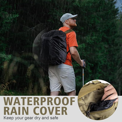 Goture Fishing Backpack with 4 Tackle Boxes,45L 600D Tackle Backpack with Rod Holders,8 Lure Pockets,Rain Cover,Large Fishing Bag Saltwater Gear Storage Bag for Camping Hiking